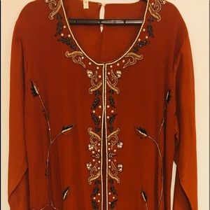 Elegant Arabic Dress with beaded designs